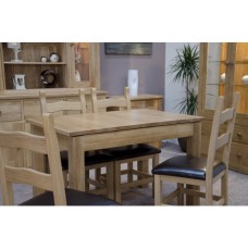 Opus Modern Oak Single Leaf Plain Top Extending Table 